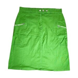 Y2K Green Gold Flava Utility Mini / Midi Skirt Size XL